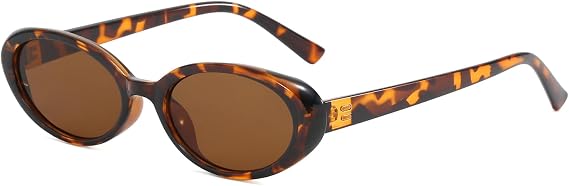 LJCZKA Retro Oval Sunglasses Women Men Fashion Shades UV400 Protection
