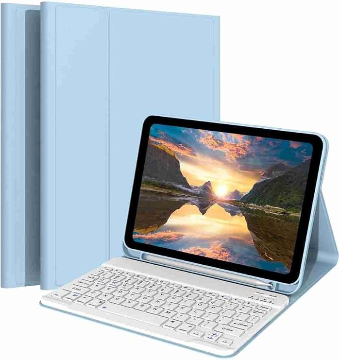 Redmi Pad SE Uyumlu 11 Klavyeli Tablet Kılıfı Mavi