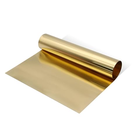 Brass Sheet Roll 1000 x 300 x 0.1mm, Thin Brass Metal Foil Strip for DIY Crafts, Electrical Repairs & Grounding