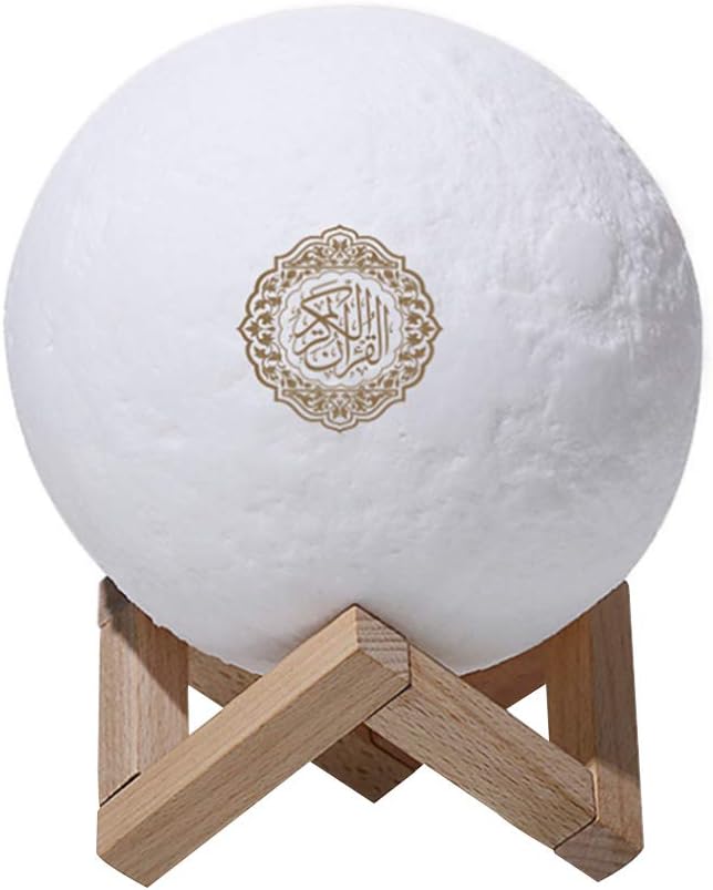 QOONESTL Mood Lights,Quran Touch Moon Lamp 3D Printed Moon Light Night Light with Remote Control, Lighting Reciter LED Lamp Portable Quran Bluetooth Speaker For Home Decoration,Gifts for Friendsh