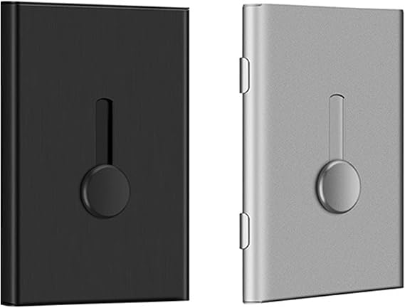 2pack Metal Business Card Holder - Stainless Steel Wallet Pocket Case for Men and Women - Sleek and Durable Business Card Holder for Business Cards, Credit Cards, and IDs
