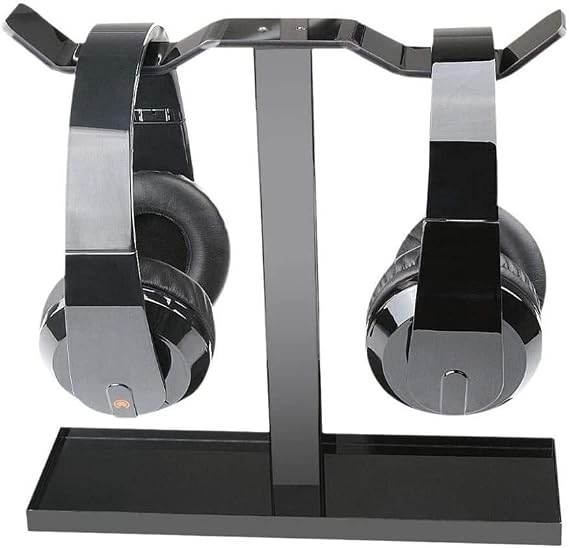 Desktop Headphone Stand, Creative Acrylic Headphone Holder Stand Dual Headset Earphone Desk Display Rack Bracket For Game Headphones Gaming & Office Accessory