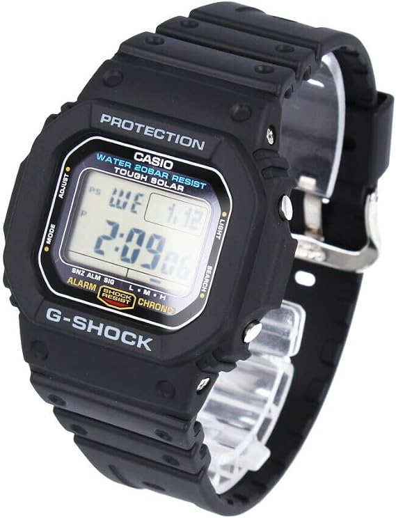 Casio G-SHOCK G-5600 Series G-5600E-1 Continuous Wristwatch, Men's, Tough Solar Black, G-5600UE-1