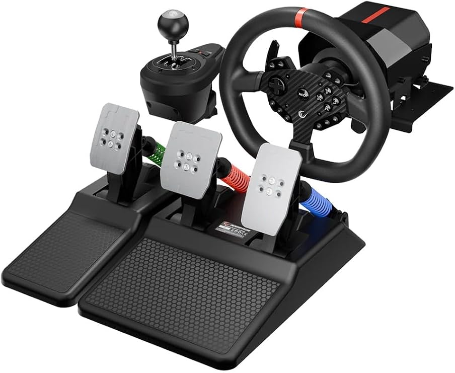 Rampage ROWDY V997 ONLY PC 3 Pedal - Gaming Player Steering Wheel with Hand and Inline Gear