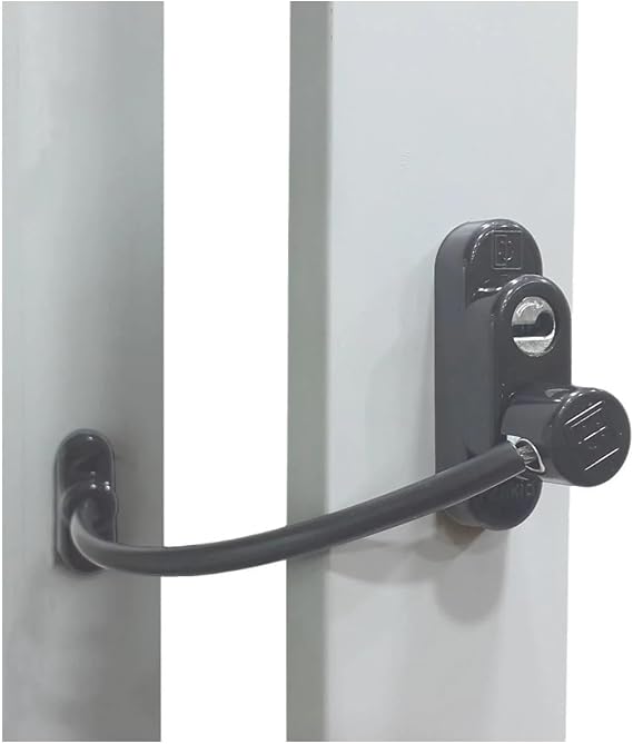 Bijutek Penkid Çelik Halatlı Kablolu Pvc Pencere Emniyet Çocuk Güvenlik Kilidi 5 ADET (Antrasit Gri)