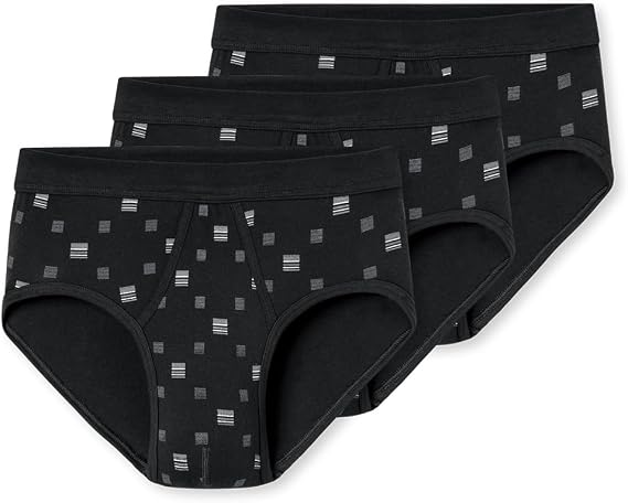 Schiesser Essentials Men's Pack of 3 Sports Briefs with Fly – Underwear – Multipack – Comfortable Cotton – Essentials