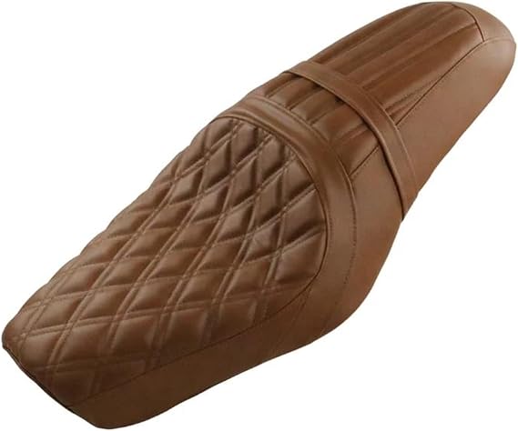 Replace Seat Motorcycle Driver & Passenger Pillion Seat For Harley For Davidson Sportster 883 Low XL883L 2005 2010(Stripe Brown)