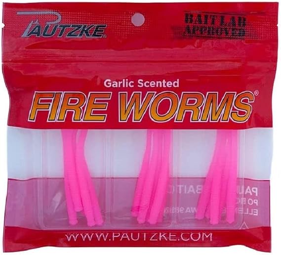 Pautzke Fire ワーム – ニンニクの香り付きソフトプラスチックベイト 15個パック トラウト、パンフィッシュ、スチールヘッド、サーモン用 – フロート、ジグ、チップオンフィッシング用の多種ルアー– 2.75インチ ニュートラル浮力ワーム