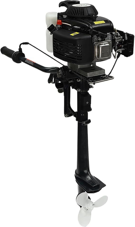 4-Stroke Electric Outboard Trolling Motor 3HP 2.2kW Air-Cooled | Fits 2-3m Boats Fishing/Sailing, Cdi Quick Start, 0-180° Tiller Control For Precise Manoeuvring On Inland Waters