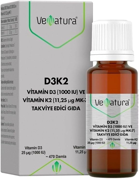 VeNatura Vitamin D3 K2 (11.25 MG) Damla 20 ml P03761