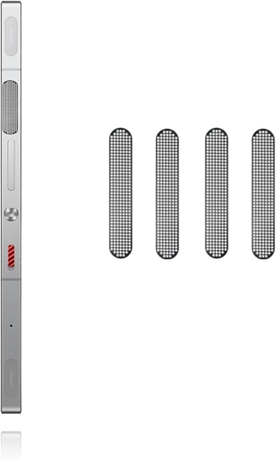 (4 Pack) Dust-Proof Sticker for ZTE Nubia RedMagic 11 Pro/11Pro+ Cooling Fan Port - High-Density Metal Material, Anti-Dust/Anti-Clog, Precise Cut, Scratch-Resistant,Black
