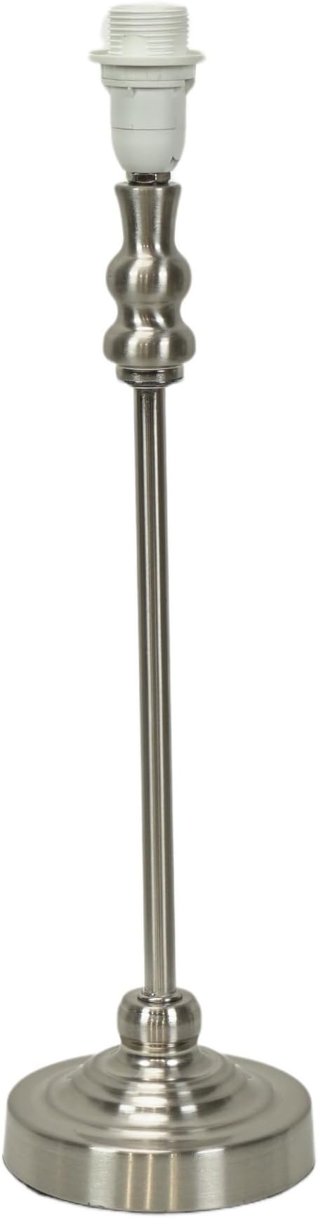 ValueLights | Brushed Chrome Metal Candlestick Table Lamp Base Living Room Bedside Light | Table Lamps, Home Décor & Improvement Essential