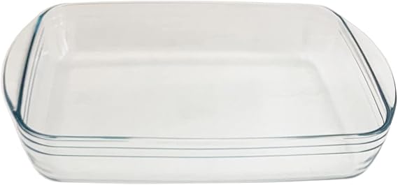 Tradineur 4.5 Litre Rectangular Oven Dish, Made of Glass, Oven, Microwave, Freezer and Dishwasher Safe, 3 x 40 x 26.2 cm