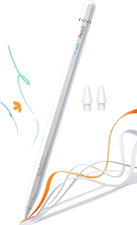 NovStrap Apple iPad 11. Nesil A16 / 10. Nesil 10.9 inç ile Uyumlu Bluetooth Dokunmatik Tablet Kalemi BP25BL Pil Ekranlı Kısayol Tuşlu Stylus Pencil