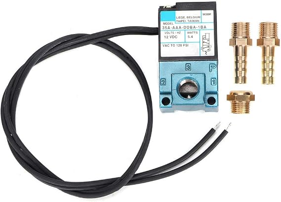Akozon 3-Port Electronic Boost Control Solenoid Valve DC12V 5.4W - Model 35A-AAA-DDBA-1BA Turbo Solenoid Boost Controller for Cobb Tuning/AEM Etc