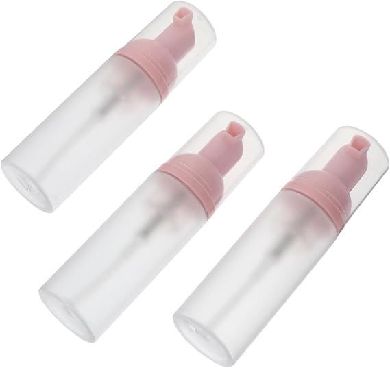 3pcs 50ml Foaming Soap Pump Bottles, Pink Plastic Dispensers