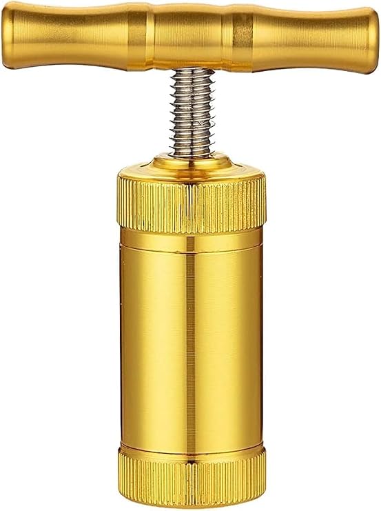 T Shape Spice Press Tool, Aluminium Alloy, Pollen Press，Gold