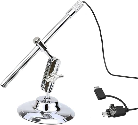 Portable Digital USB Microscope Inspection Magnifier IP67 Waterproof Camera Built-in 8 LED Lights with Advanced CMOS Sensor 10X-200X Magnification for Android Smartphones PC Computers Laptops