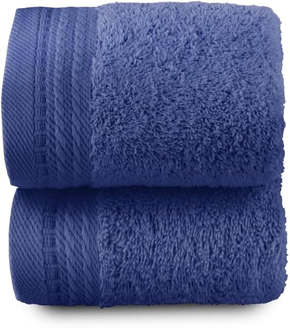 Top Towel - Premium - Large Bath Towels - Bath Towels - 2 Face Towels or Bidet -30x50cm - 100% Cotton - 600g - Navy