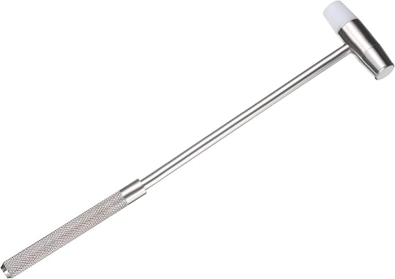 sourcing map Double Head Small Hammer 7.87" with Plastic and Metal Round Double Face Mini Mallet for Jewelry Watch Tuning Instruments DIY Handcraft