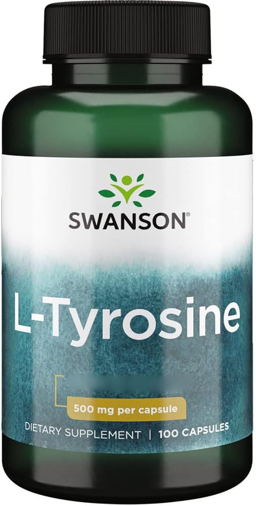 Swanson, L-Tyrosine, 500mg, 100 Capsules, High Dose, Soy Free, Gluten Free, Non-GMO