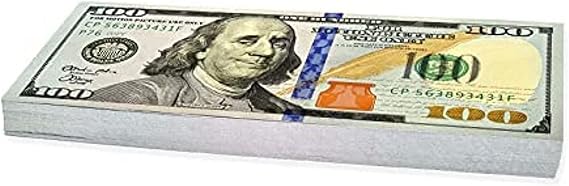 Scratch 100 x $ 100 Dollars (Real Sizes)
