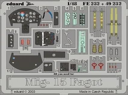 Eduard Accessories FE232 Model Making Accessories MiG-15 Bassoon