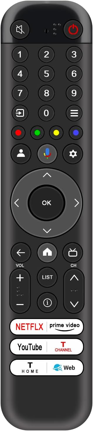 RC833 Voice Replace Remote Compatible with TCL TV 55P6K-UK 65P6K-UK