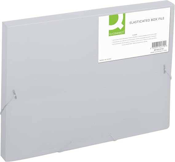 Q-Connect Elasticated Folder 25mm A4 Clear KF02310