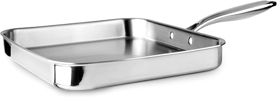 IBILI - Grill Triply Natural 28 cm, stainless steel, suitable for induction, without non-stick