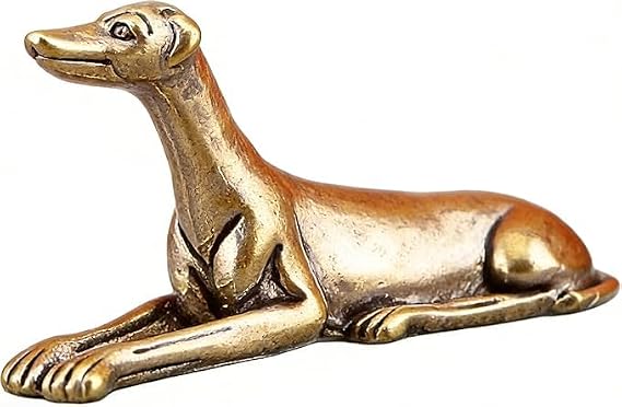 Greyhound,Greyhound Gifts,1 PCS Vintage Solid Brass Miniature,DelicateGreyhound Desk Ornament for Pet Enthusiasts,Small Dog Statue,Animal Figurines,Home Desktop Decoration,Exquisite Collectible