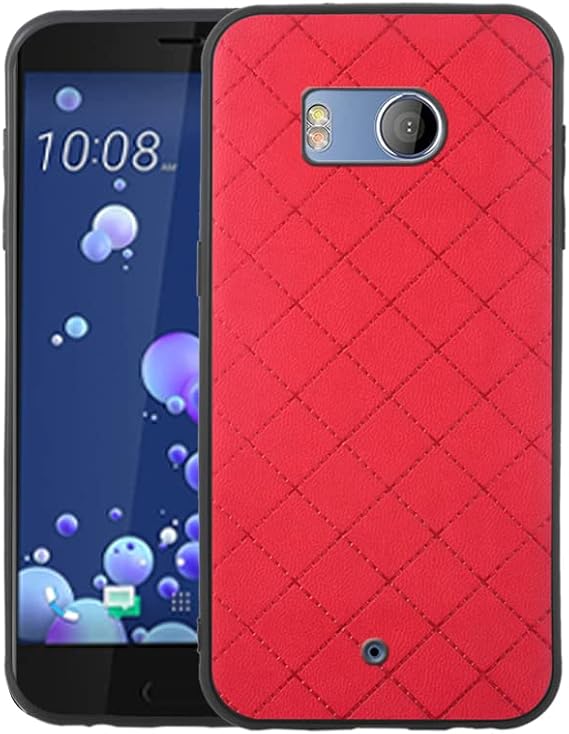 Compatible with HTC U11 Rugged Thin Slim Cell Case Women Men Red
