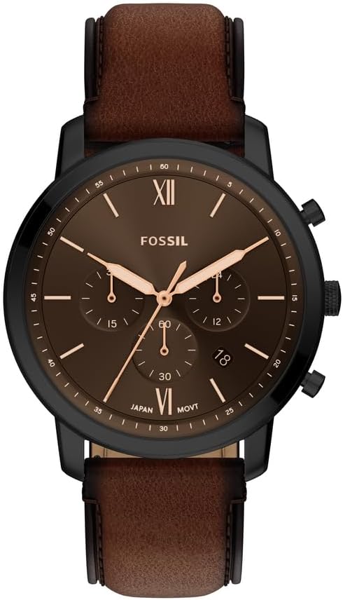 Fossil Neutra Watch for Men, Quartz Chronograph Movement with Leather Strap
