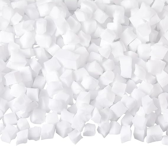 500Pcs Box Filler Foam Small Square Foam Blocks White 0.43 Inch Jelly Cube Block Mini Bead Craft Filling Accessories for Art Vase Filler Bean Bag Craft DIY Wedding Holiday Party Decoration