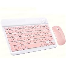 ScHitec Kablosuz Klavye ve Mouse Set Type-C Şarjlı Bluetooth 2.4G Bağlantlılı Pembe