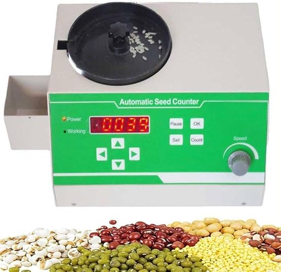 Seed Counter Machine, Electric Counting Machine with 7 Adjustable Speeds, Touch Button & LED Display for Rice, Wheat, Sorghum, and Corn Seeds