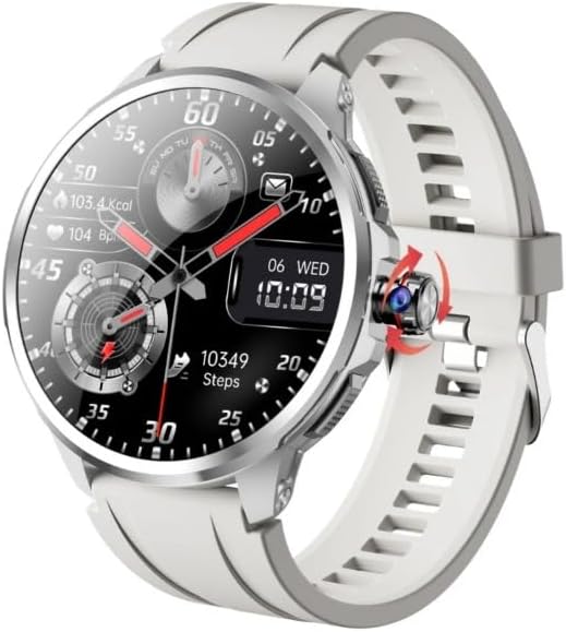 2025 New H99 Smart Watch 1.95 inch Amoled large Screen 190° Rotating Camera GPS Position Health monitoring Whatsapp Tiktok Smartwatch (Silver,8GB+128GB)