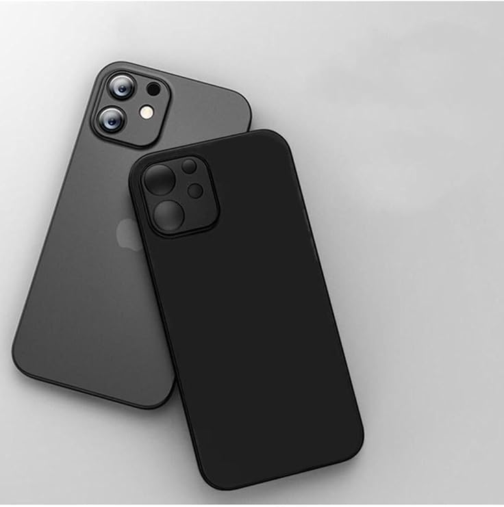 bbtech Iphone 12 0,2 Mm Pp Buzlu Ultra Ince Sert Silikon Kamera Korumalı Kılıf Siyah;Siyah