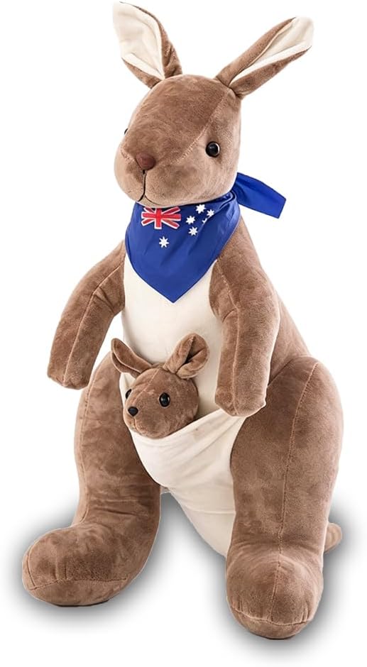 Kangaroo Plush Toy, Simulated Animal Plush Doll, Cuddly Kangaroo Toy, Realistic Plush Ornament, Home Decor Gift for Friends & Teens