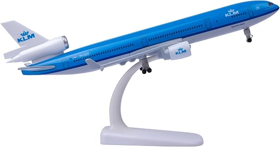 Bswath Model Airplane 1:300 Scale Model Holland MD11 KLM Model Plane Metal Alloy Model for Gift and Decoration