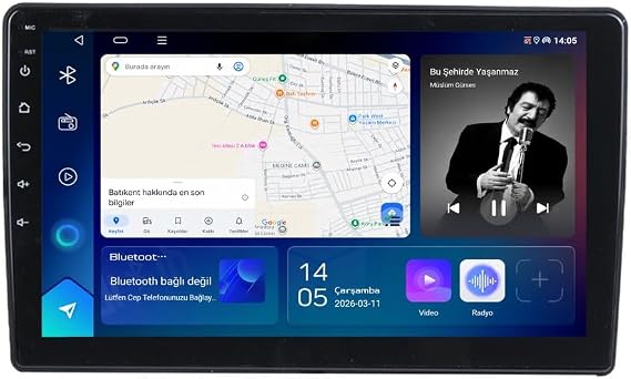 10 İnç Android Multimedya CarPlay Android Auto Navigasyon Kameralı 4GB RAM 32GB - Jeep Cherokee 2008-2012 ile uyumlu