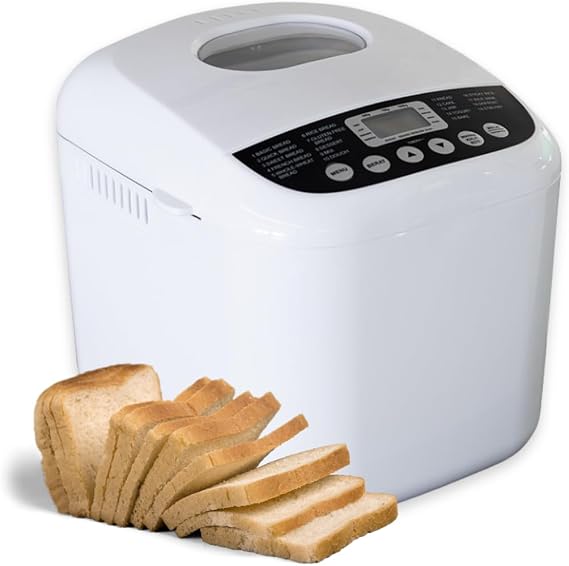 Trendi Bread Maker Machine 2LB, 550W Automatic Bread Making Machine with 19 Digital Programs, LCD Display, Delay Timer, Keep Warm Function, Viewing Window, Non-Stick Bread Pan, Measuring Cup and Spoon