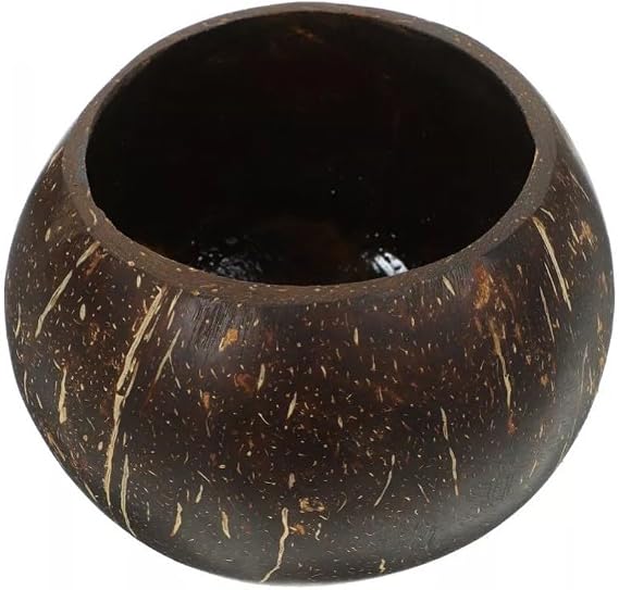 Handmade Coconut Shell Candle Cup for Tropical Decor and Dried Fruit Display (Polished)