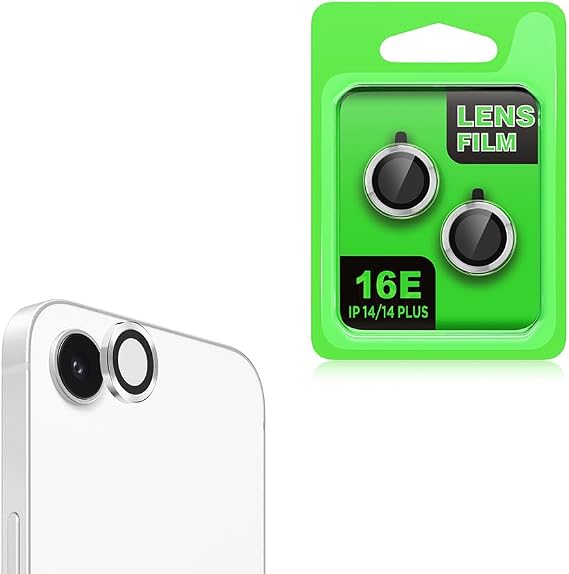 Coverzone iPhone 16E ile uyumlu Kamera Lens Koruma CL-07 Görüş Açısını Bozmayan Yüksek çözünürlüklü Premium Kamera Lens Koruma Gümüş