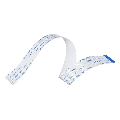 sourcing map FFC Ribbon Flat Flexible Cable, 24 Pin 0.5mm Pitch 200mm Long (B Type) for LCD 3D Printer Camera DVD TV Laptop Audio Pack of 10