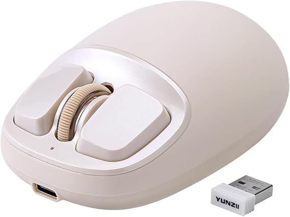 YUNZII C1 Tri-Mode Wireless Silicone Mouse 4800 DPI (Beige)