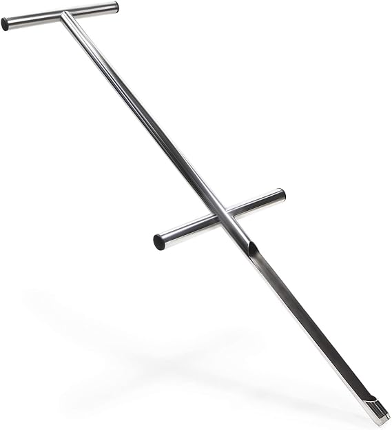 Varomorus Soil Sampler Probe 36" Stainless Steel Tubular T-Style Handle with Footsteps.