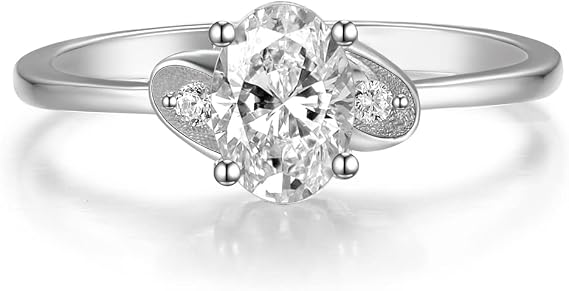 Ladies Solid 925 Silver Sterling White Sapphire 3 Stone Trilogy Engagement Ring