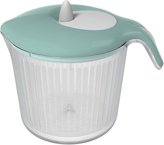 Biesse - Compact Plastic Salad and Vegetable Spinner (Aqua Green)
