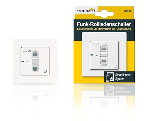 Schellenberg 20030 Smart Home Wireless Roller Shutter Switch & Wireless Shutter Switch Retrofittable for Smart Drives White
